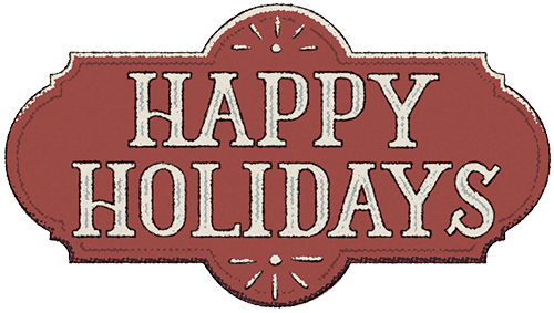 Sign that reads Happy Holidays